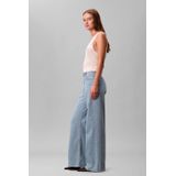 Ultra high waist wide fit jeans met franjes