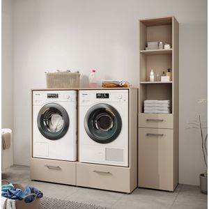 Meubella - Wasmachine kast Rowley 2 - Beige