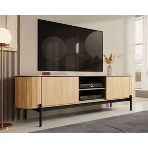 Meubella - TV-Meubel Royale - Eiken - 200 cm - Metaal Onderstel