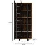 Meubella - Vitrinekast Jonna - Zwart - 90 cm