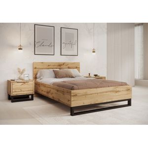 Tweepersoonsbed Harlow - Eiken - 140x200 cm