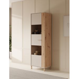 Meubella - Vitrinekast Bahia - Beige - 60 cm