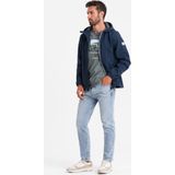 Ombre - Softshelljas Heren - Navy - Blauw - Italianstyle