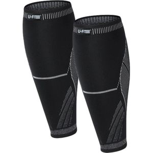 U Fit One - Compressie Kuitbrace - Zwart - Elastisch Scheenbeen Bandage