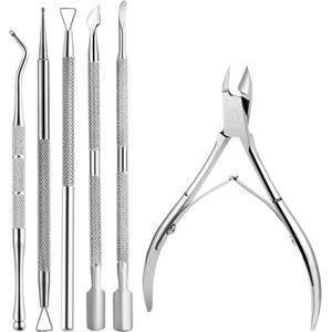 YUBBI - Nagel Tool Set - Zilver - 6 Stuks - Professionele Manicure