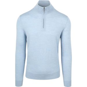 Suitable - Schipperstrui - Lichtblauw - Half Zip - Heren - Merinowol