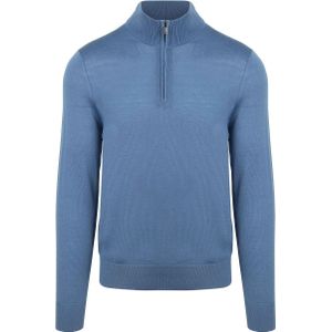 Suitable - Merino Half Zip Trui - Donkerblauw - Schipperstrui - Volwassen Mannen