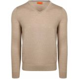 Suitable - Merino Pullover - Beige - V-Hals