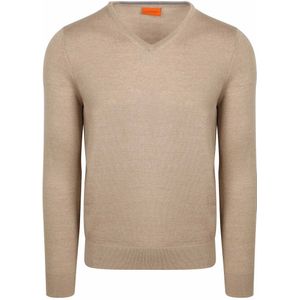 Suitable - Merino Pullover - Beige - V-Hals