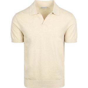 Suitable Polo Riva Linnen Ecru - Maat XXL - Heren - Polo shirt Heren met Korte mouw