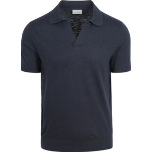 Suitable Polo Riva Linnen Donkerblauw (navy) - Maat M - Heren - Polo shirt Heren met Korte mouw