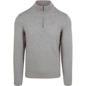 Suitable - Schipperstrui - Grijs - Half Zip - Heren - Slim-Fit