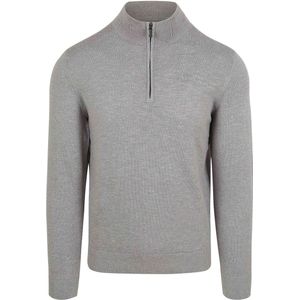 Suitable - Schipperstrui - Grijs - Half Zip - Heren - Slim-Fit