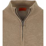 Suitable - Vest - Beige - Slub Yarn - Heren - Met Rits