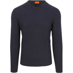 Suitable - Trui Structure Slub - Donkerblauw - Heren - Sweater