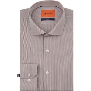 Suitable - Overhemd - Bruin - Katoen - Slim-Fit