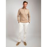 Suitable - Long Sleeve Poloshirt - Beige - Katoen