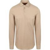 Suitable - Long Sleeve Poloshirt - Beige - Katoen