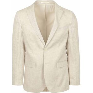 Suitable Blazer Linnen Herringbone Ecru - Maat 46 - Heren blazer