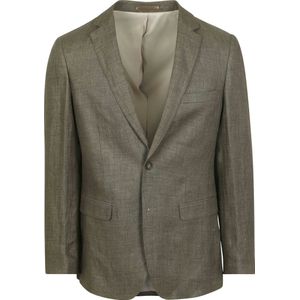 Suitable Blazer Linnen Panama Olijfgroen - Maat 48 - Heren blazer