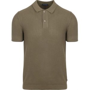 Suitable Respect Polo Structure Knit Olijfgroen - Maat M - Heren - Polo shirt Heren met Korte mouw