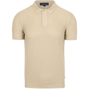 Suitable Respect Polo Structure Knit Beige - Maat M - Heren - Polo shirt Heren met Korte mouw