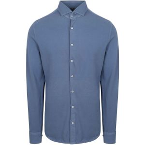 Suitable Piqué Hemd Jeans Blau - Größe L