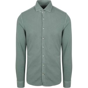 Suitable Piqué Overhemd Groen - Overhemden Formeel