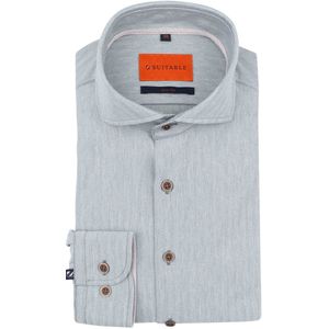 Suitable - Herringbone Overhemd - Donkergroen - Modern-Fit - Heren