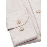 Suitable - Melange Overhemd - Beige - Slim-fit - Katoen - Lange Mouw