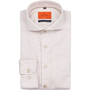 Suitable - Melange Overhemd - Sand - Casual Shirt - 100% Katoen