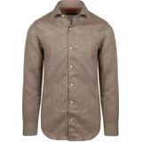 Suitable Overhemd Linnen Taupe