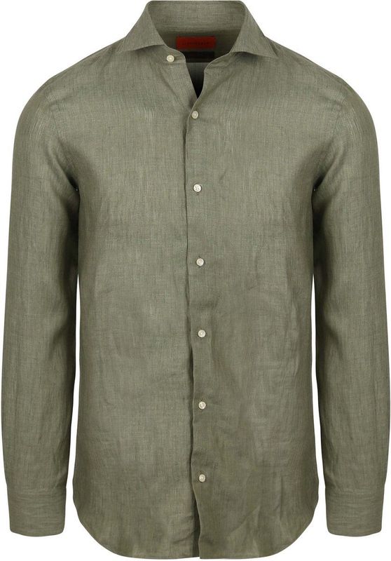 Suitable Overhemd Linnen Groen