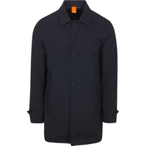 Suitable - Packable Jas Long Tech - Herenjack - Donkerblauw - Modern-Fit, Waterdicht, 92% Polyester, 8% Spandex