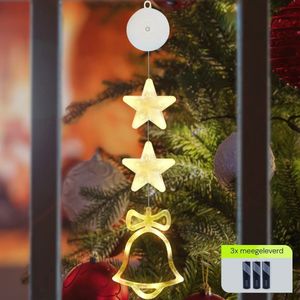 CCILAND 3 stuks led-sterren, kerstverlichting, raam, 180 leds