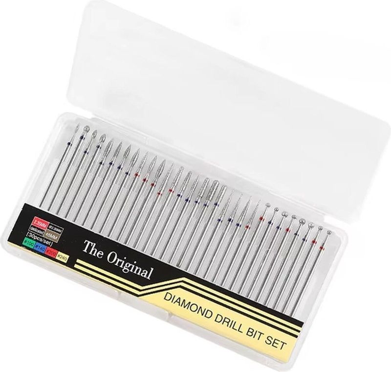 Nagelboren Set - 30-Delig - Nagelriemboren - Opzetstukken Nagelfrees - Bitjes Voor Elektrische Nagelvijl