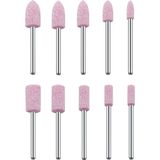 Nagel Polijst Slijpsteen Set - 10-Delig - Nagelriemboren - Opzetstukken Nagelfrees - Bitjes Voor Elektrische Nagelvijl