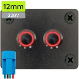 ProRide - Drukschakelaars - Rood - Tweevoudig Inbouwpaneel - IP67 - LED Indicatie