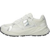 Blackstone - DL275 - Lage Sneaker - White Silver - Suede en Mesh