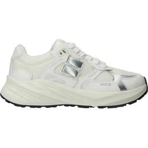 Blackstone - DL275 - Lage Sneaker - White Silver - Suede en Mesh
