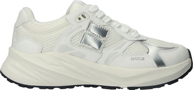 Blackstone - DL275 - Lage Sneaker - White Silver - Suede en Mesh