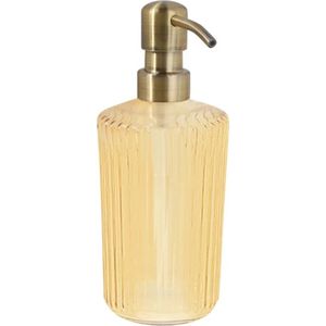 Paveau x Wellmark - Gevulde en Navulbare Glazen Handzeepfles - Roze - 450 ml - Zeepdispenser met Messing Pomp