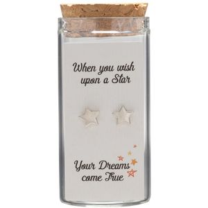 Gift box, oorstekers in flesje, sterren