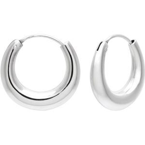 Zilveren oorringen, 20 mm brede gladde hoops