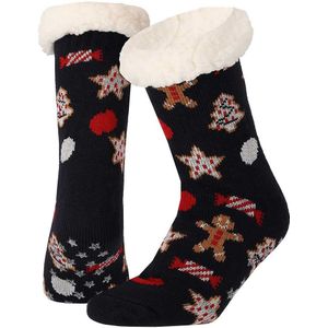 Huissokken - Rood - Blauw - Grijs - 100% Polyester - 1 Paar