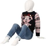 Kersttrui kinderen - Gebreid - Blauw/rood - Maat 92/98 - kersttrui kind - kersttrui jongens - kersttrui meisjes - kerst trui kinderen