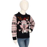 Kersttrui kinderen - Gebreid - Blauw/rood - Maat 92/98 - kersttrui kind - kersttrui jongens - kersttrui meisjes - kerst trui kinderen