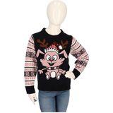 Kersttrui kinderen - Gebreid - Blauw/rood - Maat 92/98 - kersttrui kind - kersttrui jongens - kersttrui meisjes - kerst trui kinderen