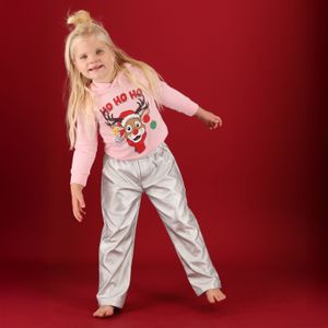 Kerst Hoodie kinderen - Roze - Maat 104/110 - kersttrui jongens - kersttrui meisjes - kerst trui kinderen - kersttrui kinderen
