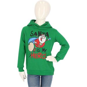 Apollo - Kids - Kerst - Hoodie - Merry - Crazymas - Blauw - Maat 140/146